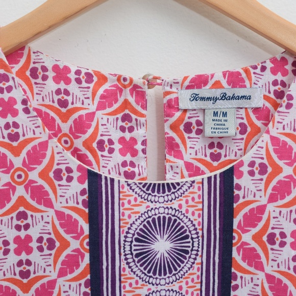 TOMMY BAHAMA TROPICAL TERRAZZA linen sleeveless shift dress - Picture 6 of 11